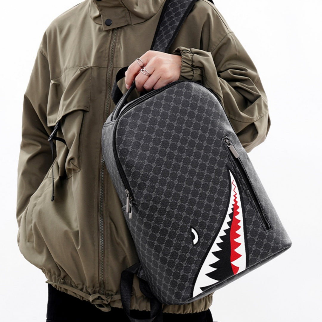 Men's Shark Print Business Backpack