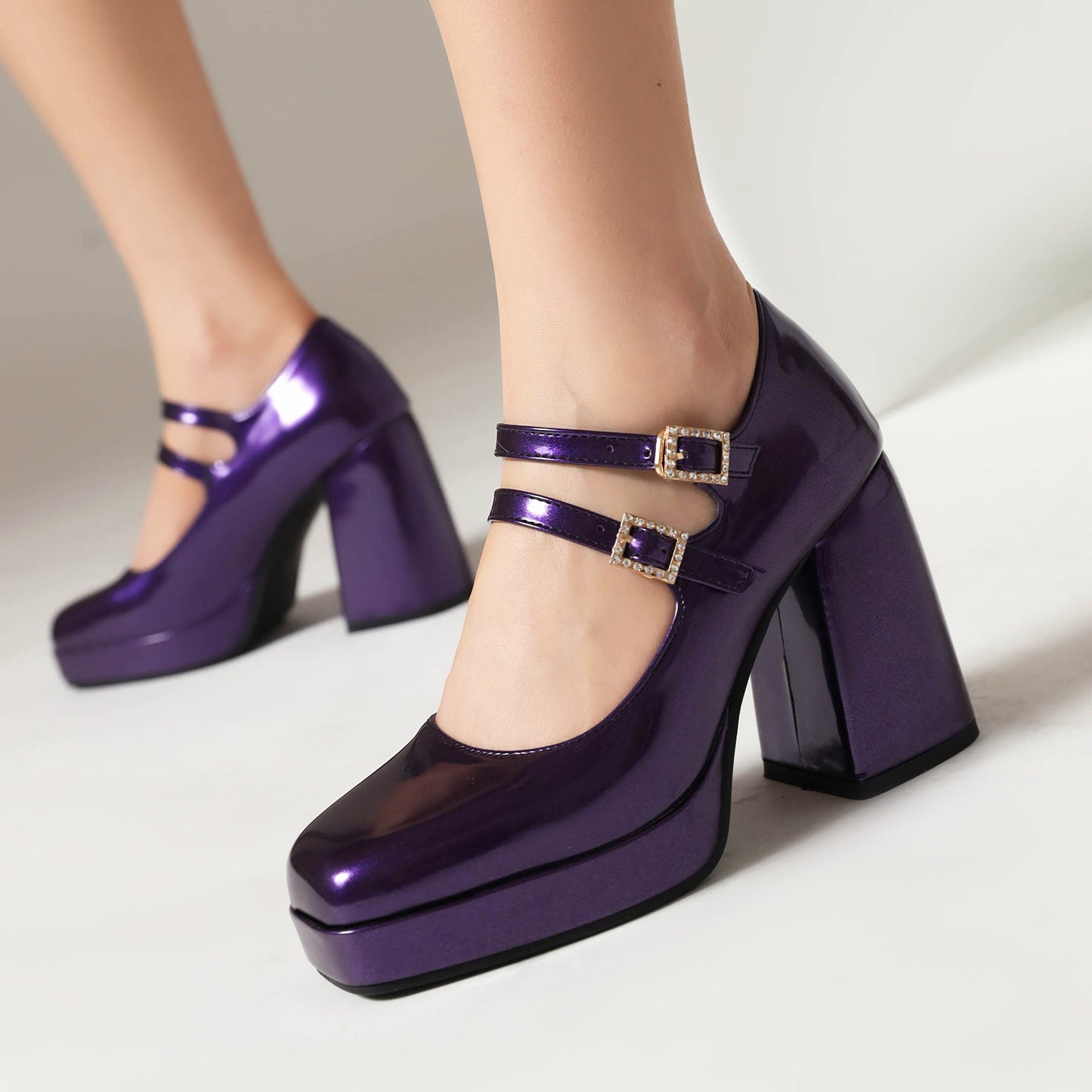 Women's Square-Toe Mary Jane Flats