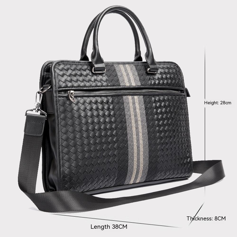 Men's Stitching Woven Business Casual Laptop Bag