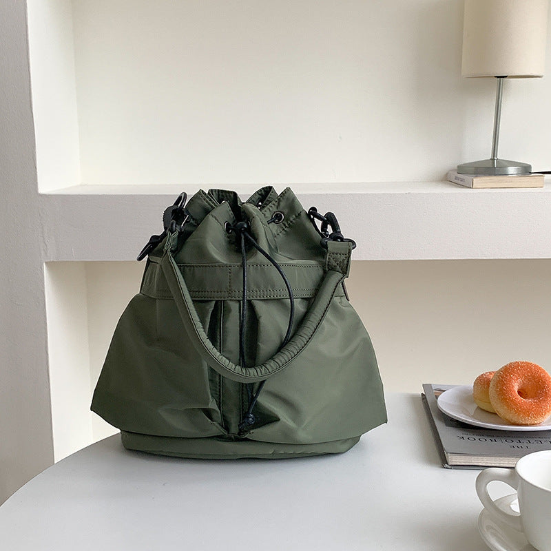 Portable Drawstring Shoulder Messenger Travel Bag