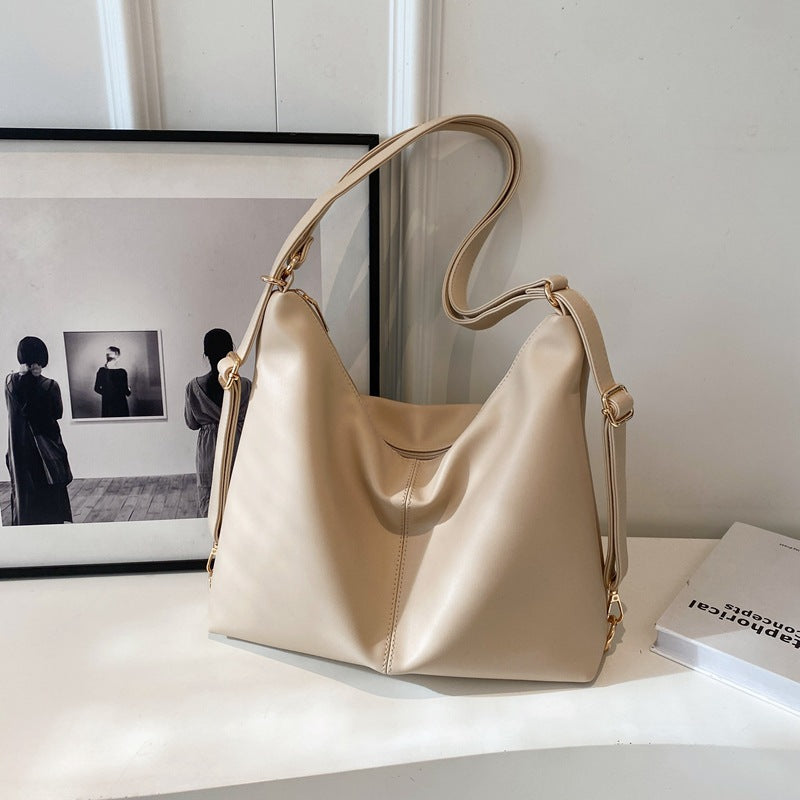 Women's PU-Textured Vintage Slouchy Crossbody Bag
