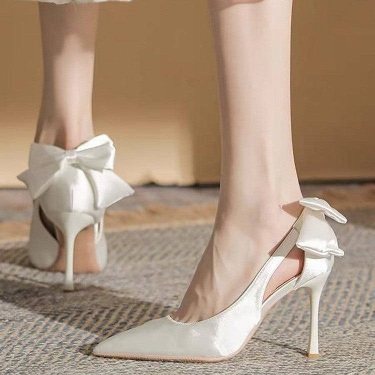 Bow Satin Stiletto Heels