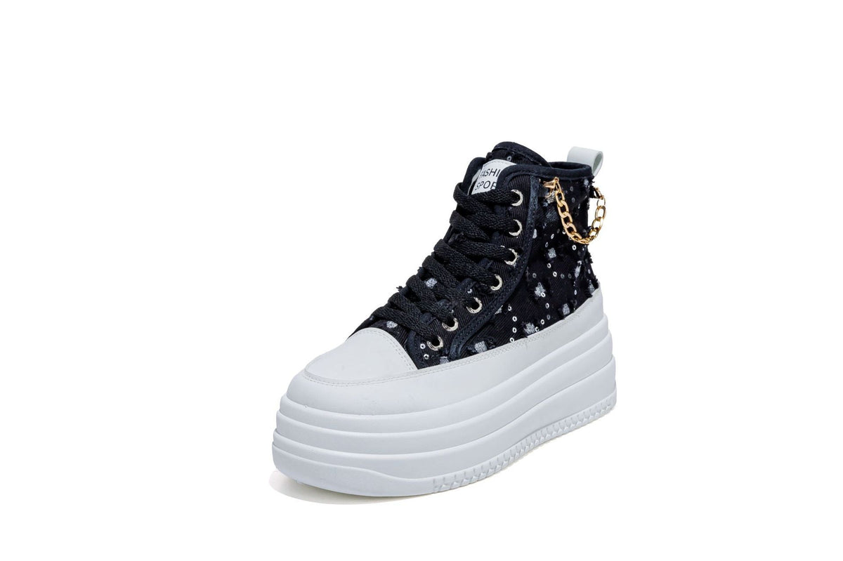 Women's Denim Fashion Casual Chain-Strap Shoes
