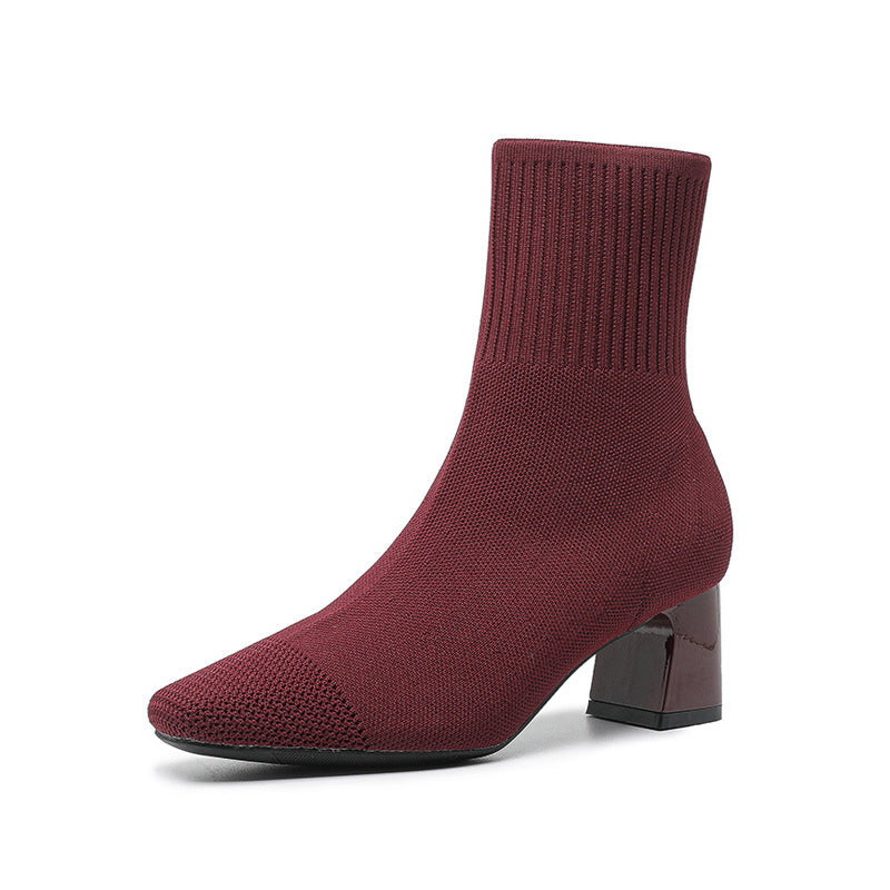 Women's Elastic Knit Sock Boots