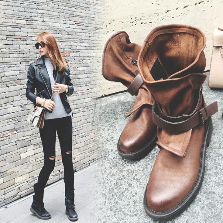 Round-Toe Buckle Shoes