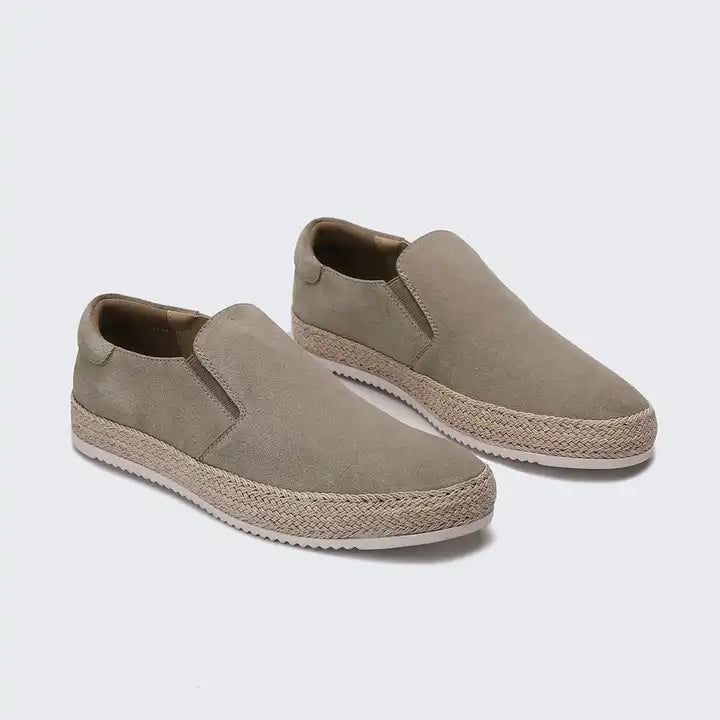 Round-Toe Woven Slip-On Flats