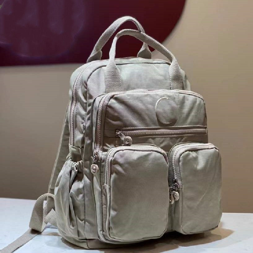 Leisure Backpack With Lightweight Nylon Multiple Pockets