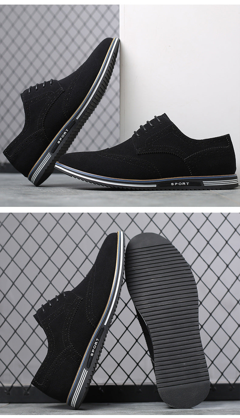 Men's Frosted Low-Top Suede Leather British Platforms
