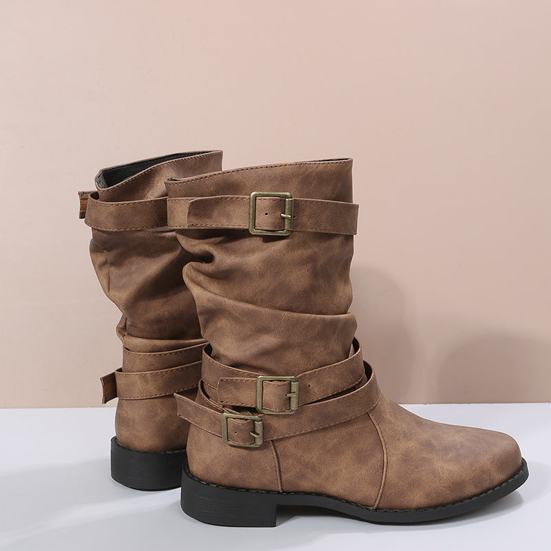 Women's Vintage Martin Belt Buckle Boots
