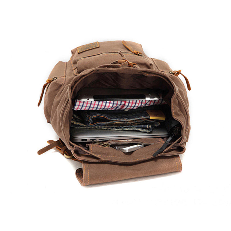 Canvas Backpack 15.6 Inches Large Capacity