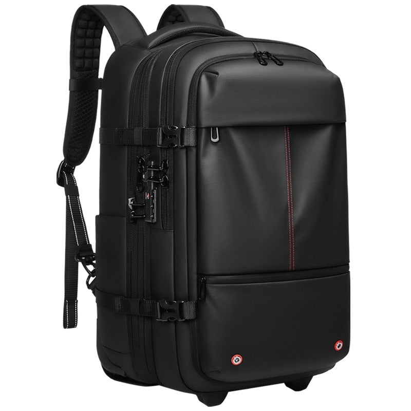 Unisex Vacuum Expandable Trolley Backpack Travel Bag