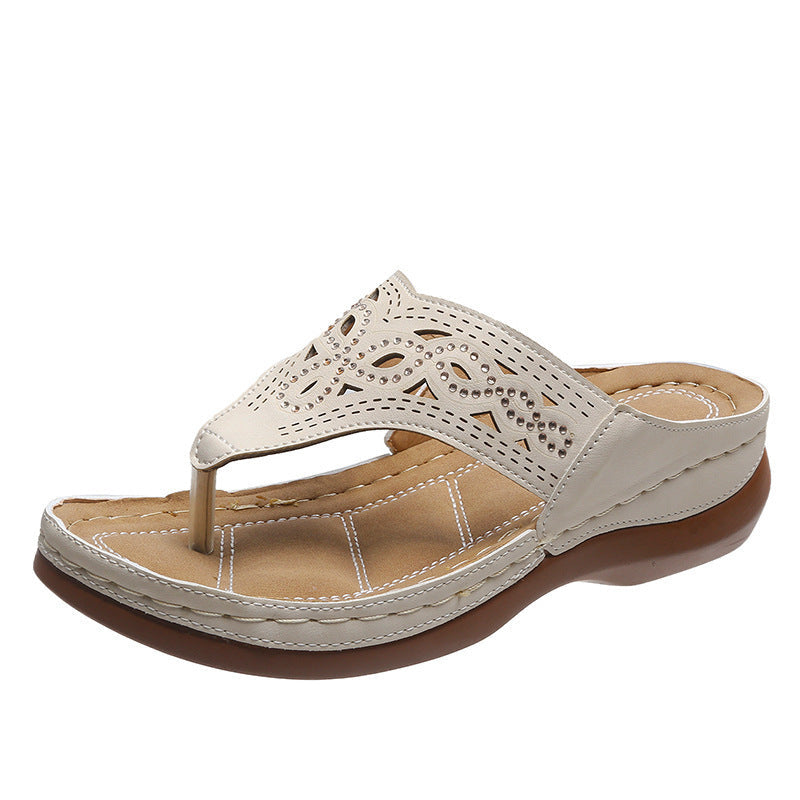 Women's Rhinestone Platform Flip Flops
