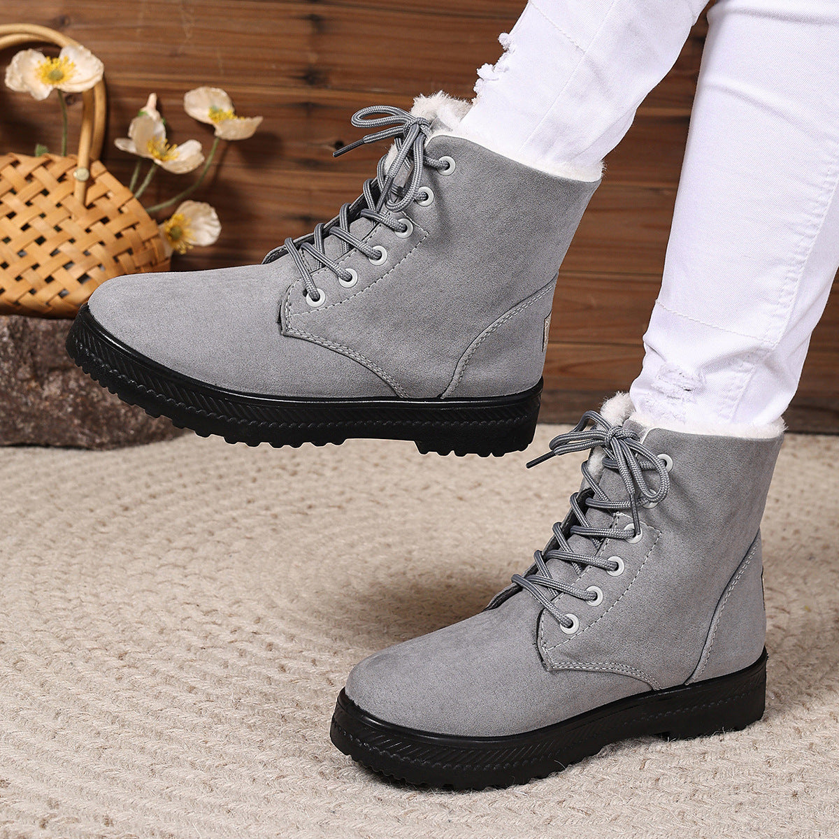 Women's Waterproof High-Top Cotton-Padded Snow Boots