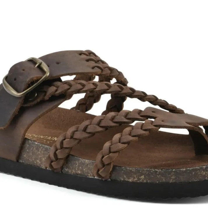 Woven Strappy Flat Loafers