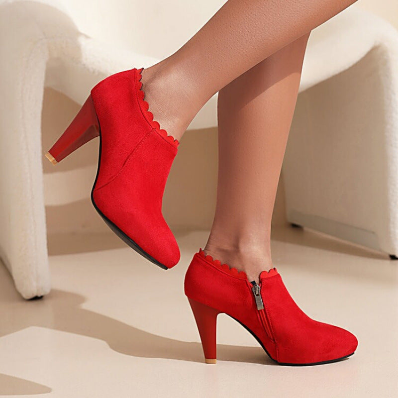 Women's Chunky Heeled Deep-toe Flats