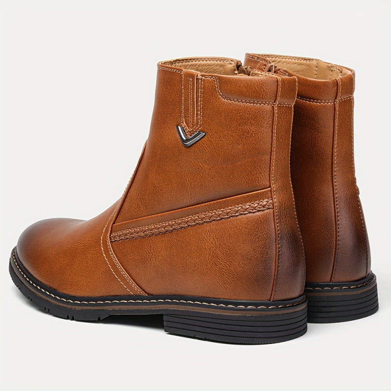 Dress Boots with Zipper and Faux Fur