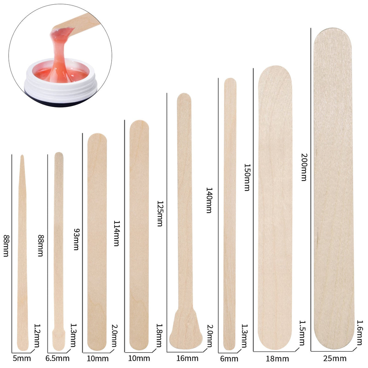 100-Piece Bag of Disposable Wooden Sticks for Hair Removal Waxing and Scraping Tools