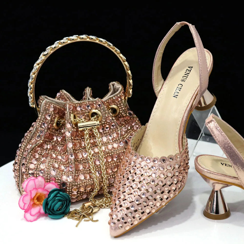 New Diamond Design Shoe and Bag Set ED221