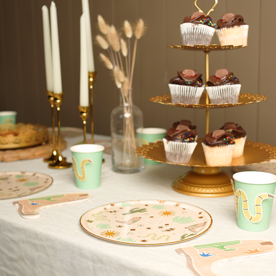 Western Cowboy Party Cups – Snake Sticker Western Cups (x 12)