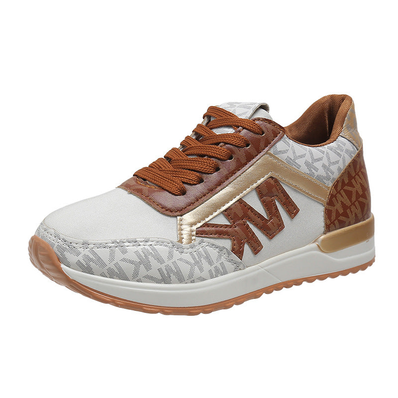 Front Lace-up Round-Toe Breathable Sneakers