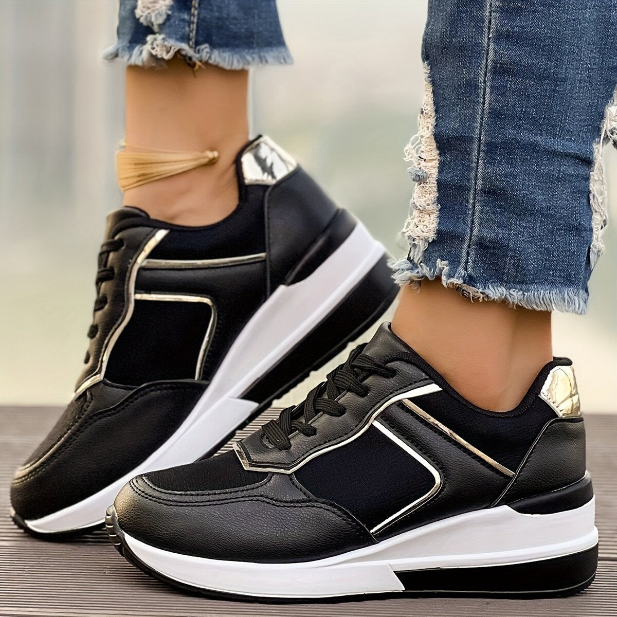 Women's Wedge Platform Leisure Sneakers