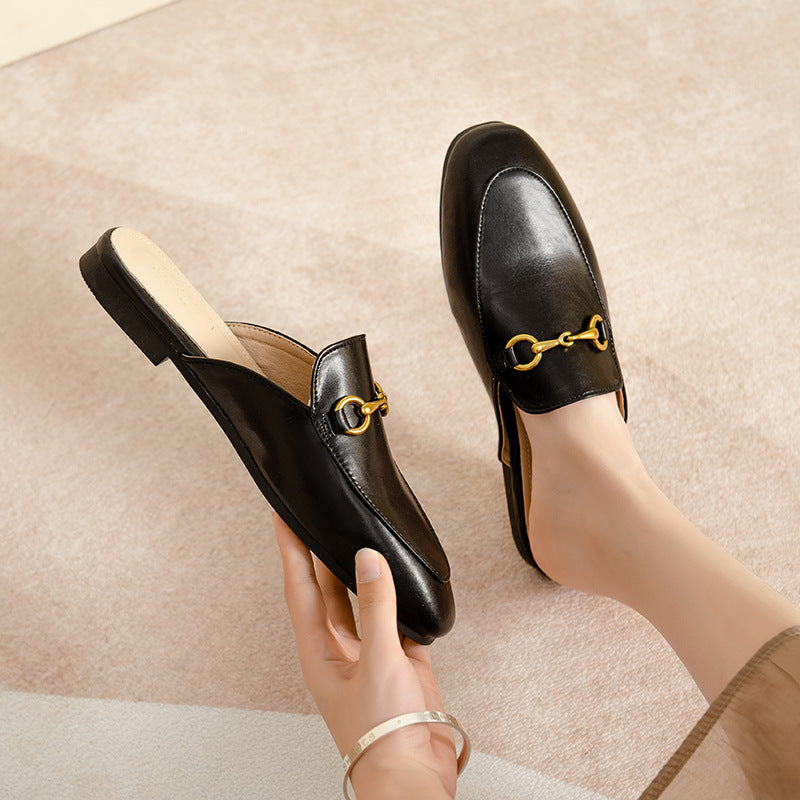 Women's Baotou Flat-Soled Mule Slippers