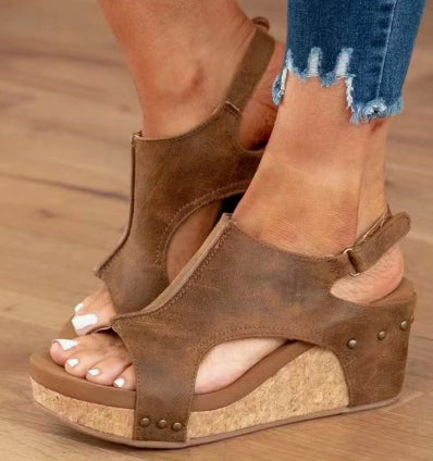 Open-Toe Wedge Sandals