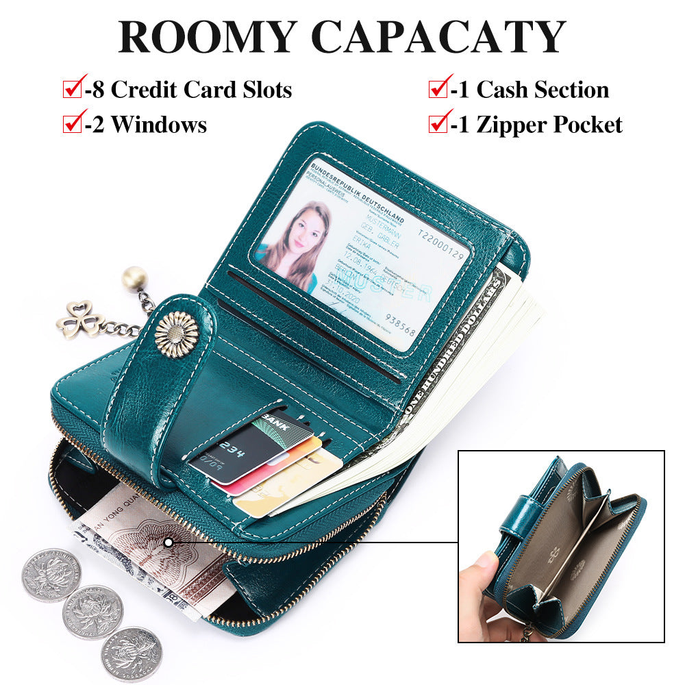 Oil Wax Genuine Leather Wallet