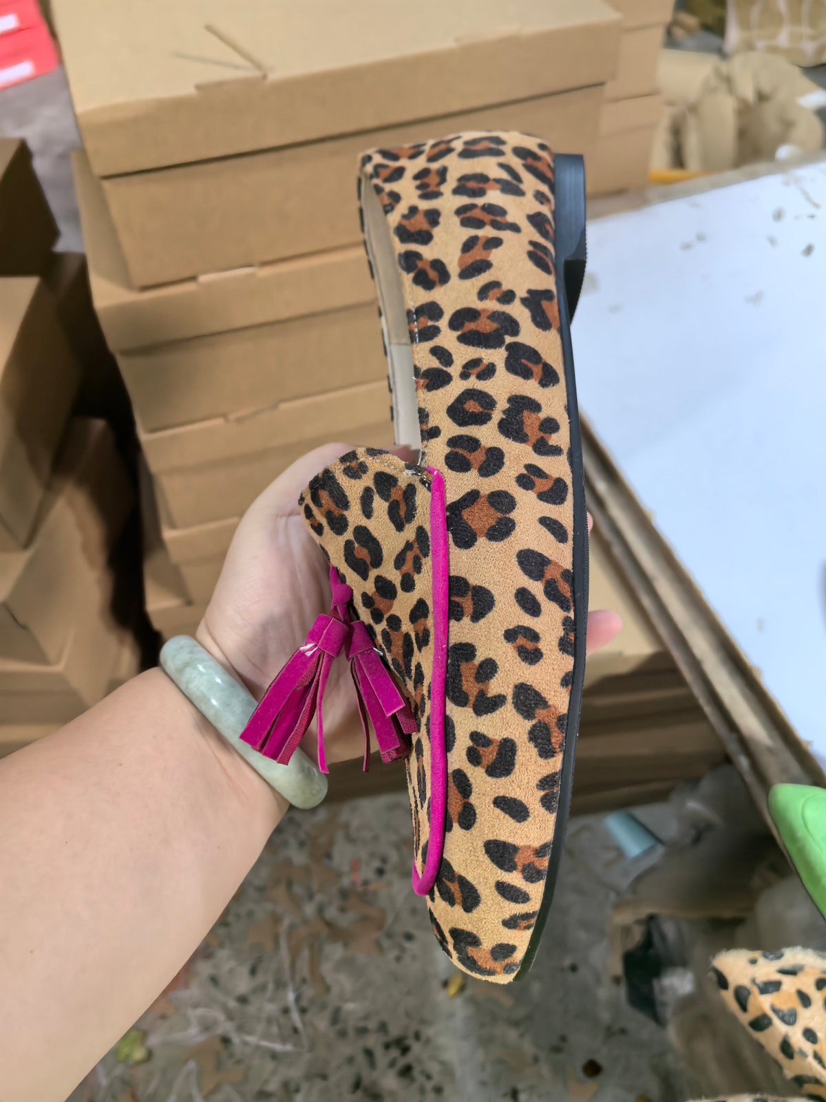 Tassel Leopard Print Round-Toe Loafers