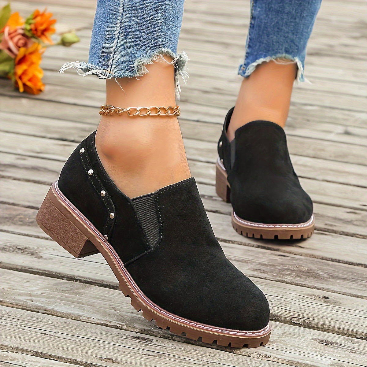 Women's Casual Thick Heel Ankle Boots