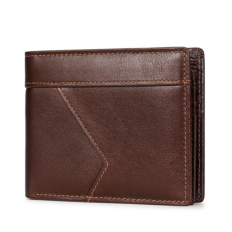 Men's Retro Oil Leather RFID Business Wallet