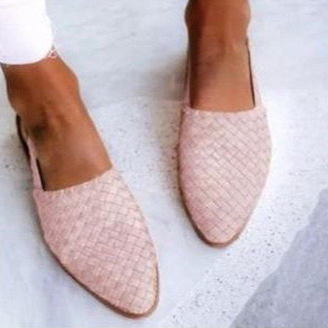 Women's Pointed-Toe Cap Buckle Flat Loafers