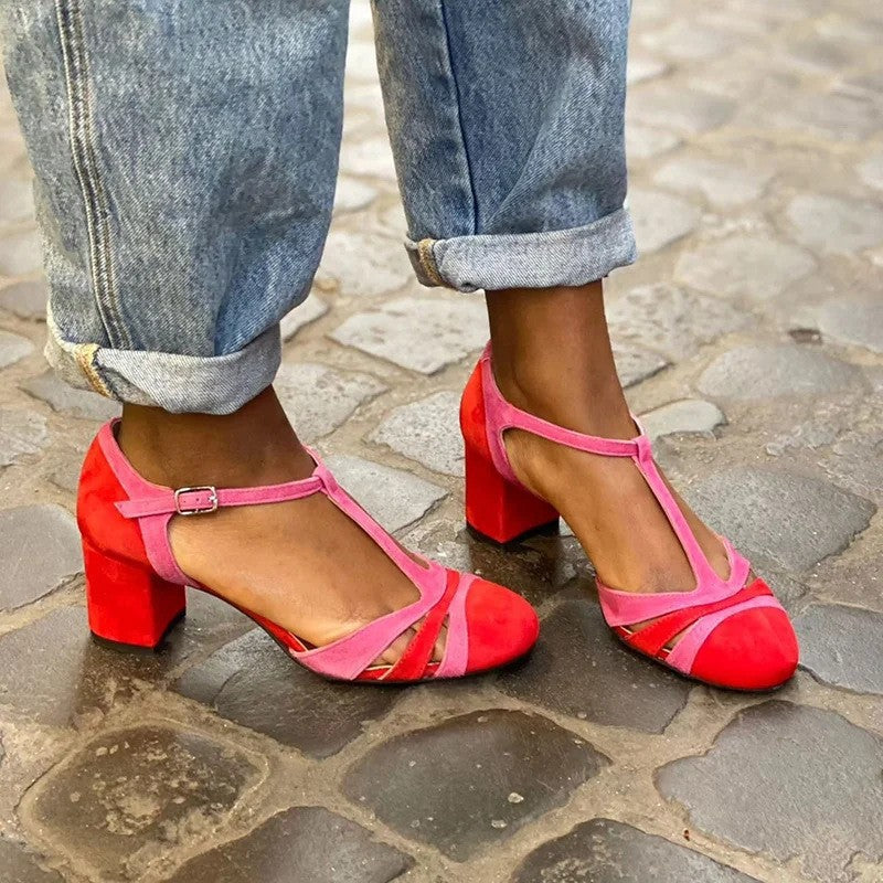 Women's Color-Matching High-Heel Sandals