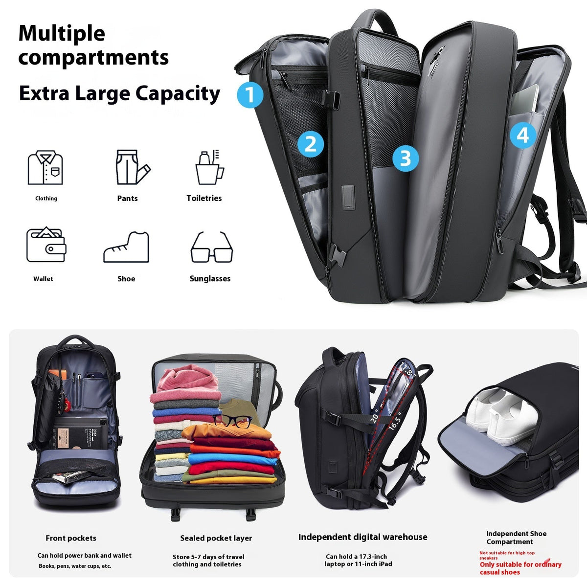 Multifunctional Vacuum Compression Backpack