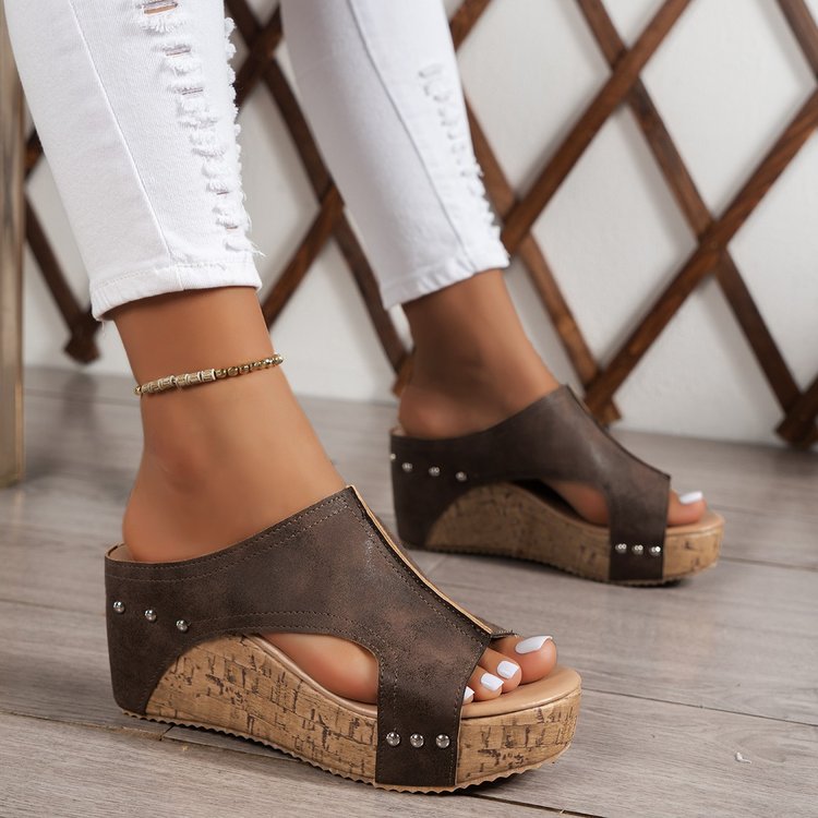 Women's Wedge Peep Toe Platform Sandals