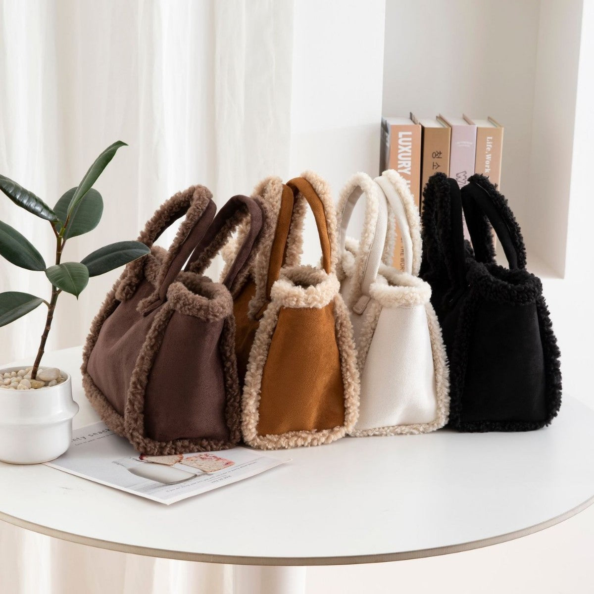 Women's Plush Crossbody Tote Bag Crossbody Bag