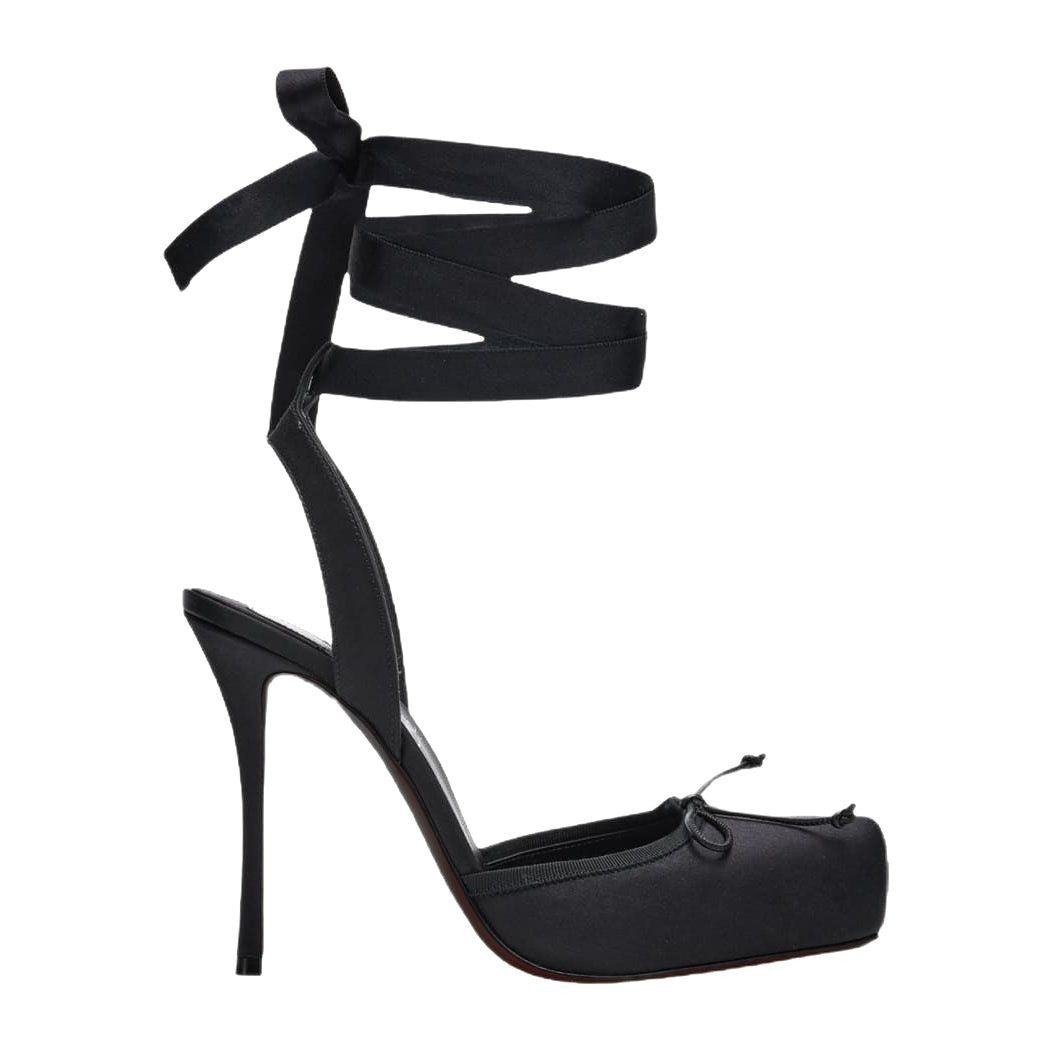 Women's Pig Nose Ballet High Heels Stilettos Bow Sandals