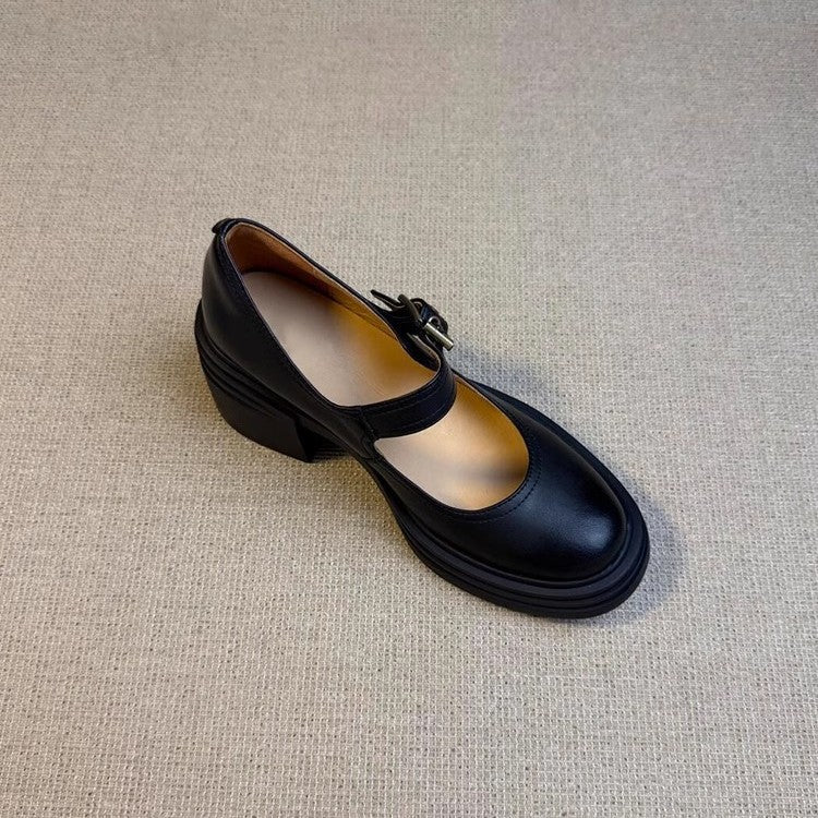 Women's Round-toe High-heeled Mary Jane Dress Shoes