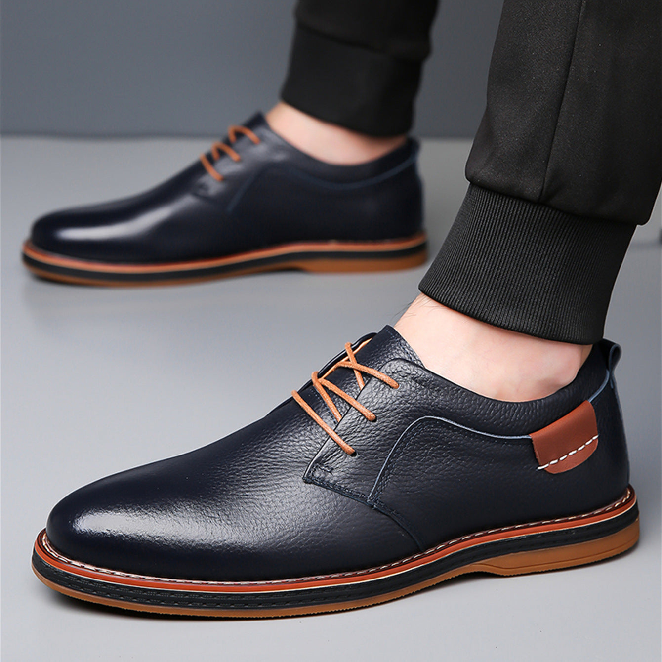 Men's Leather Derby Flats