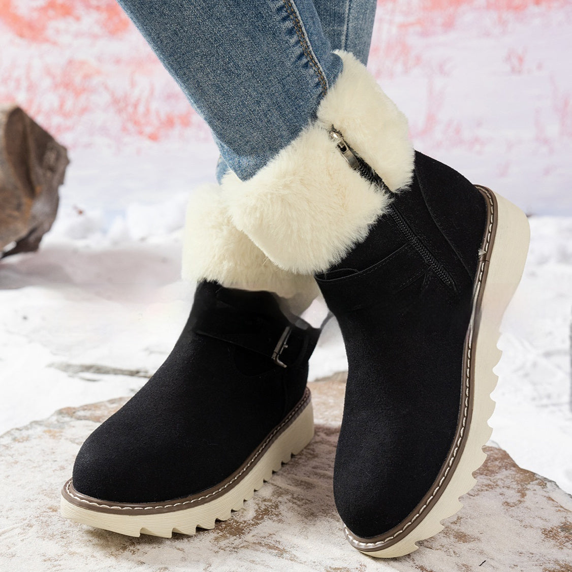 Middle Tube Platform Snow Boots