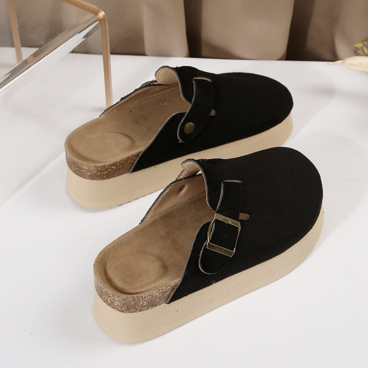 Women's Thick Sole Half Slippers
