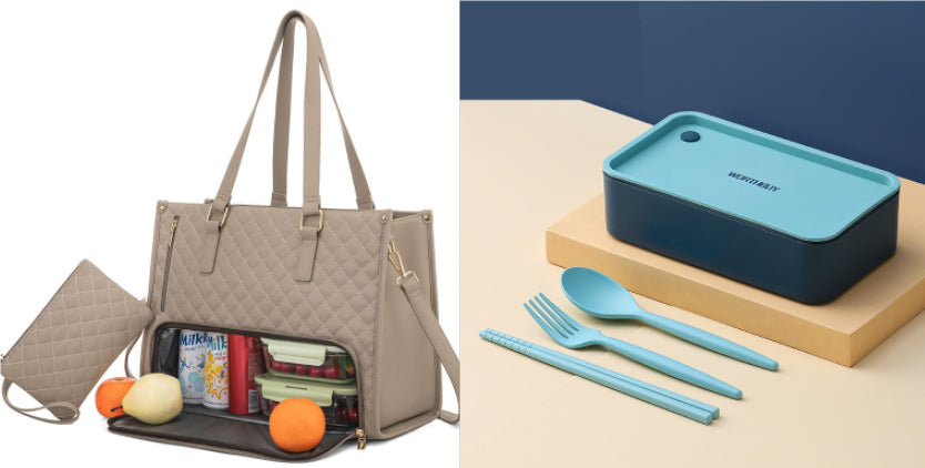 Women's Quilted Insulated Lunch Tote Bags