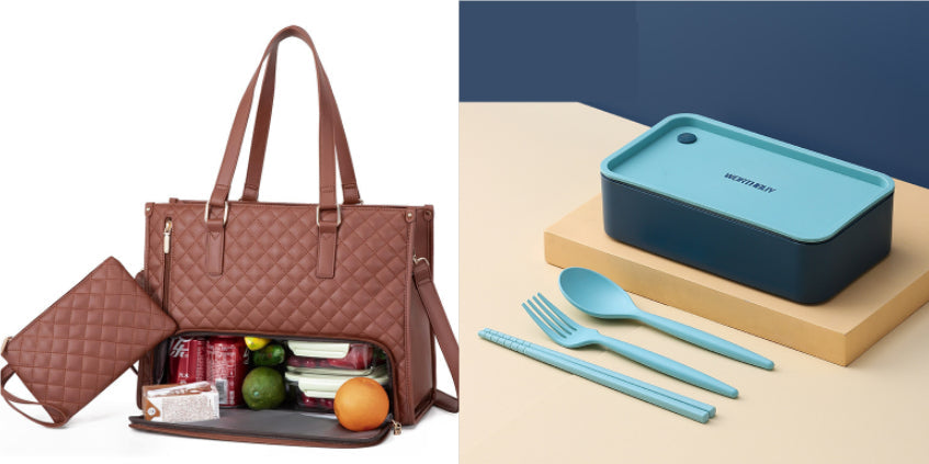 Women's Quilted Insulated Lunch Tote Bags