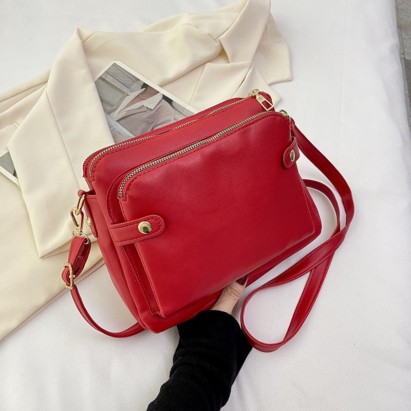 Retro Multi-layer Large Capacity Shoulder Messenger Bag Travel Bag