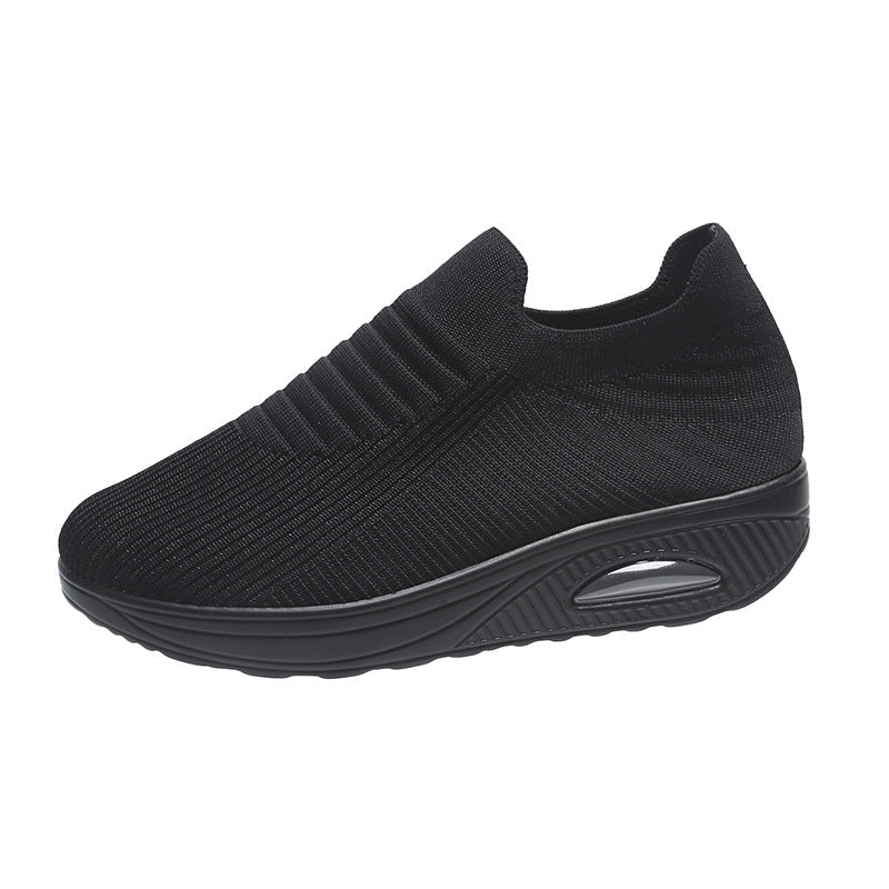 Women's Stripe Design Mesh Slip-On Flats