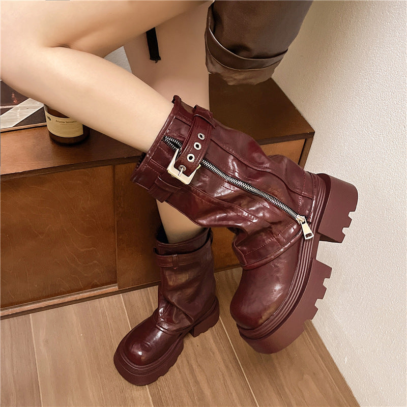 Women's British Style Retro Western Knight Boots