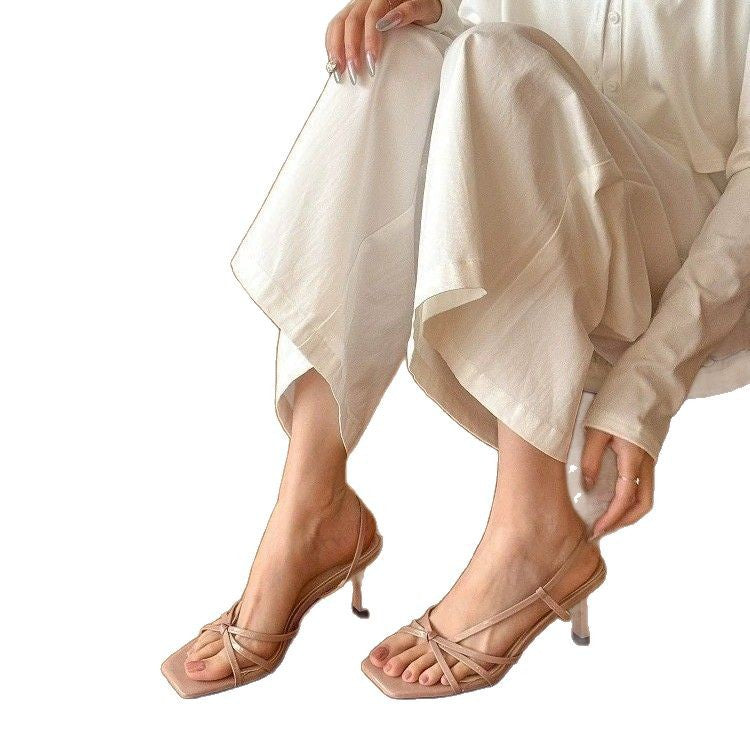 Women's Open-Toe Strappy Stiletto Sandals