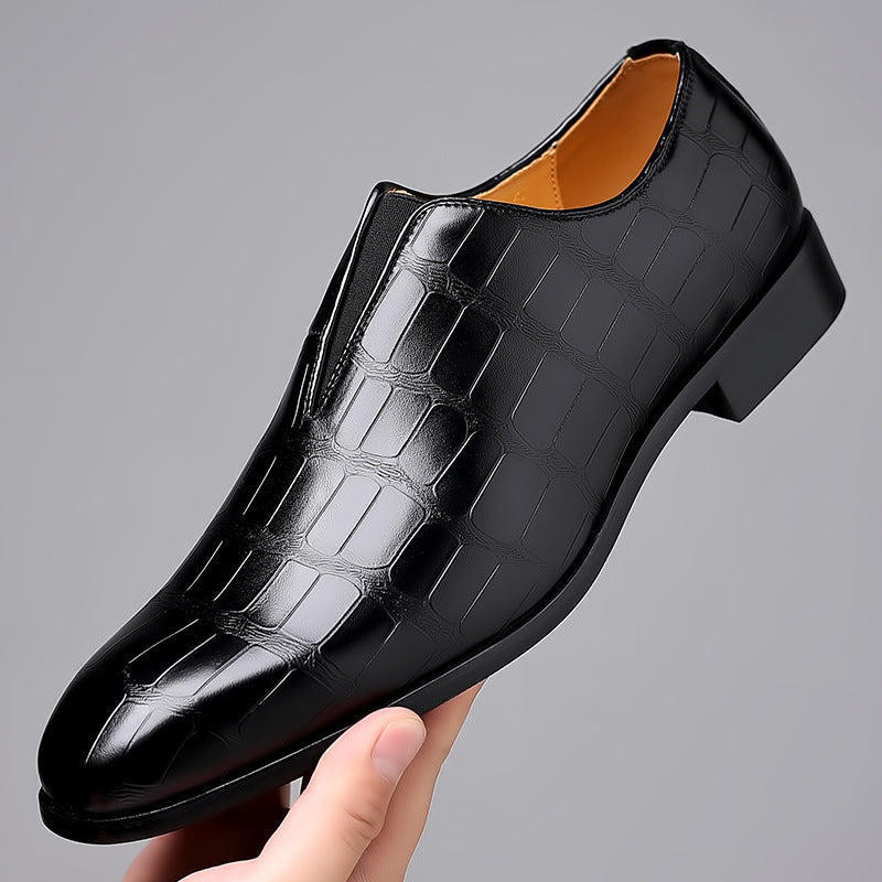 Stone Pattern Casual Leather Shoes