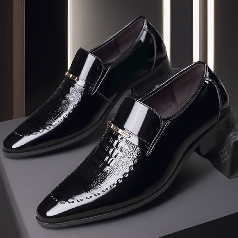 Men's Crocodile Pattern Patent Shoes