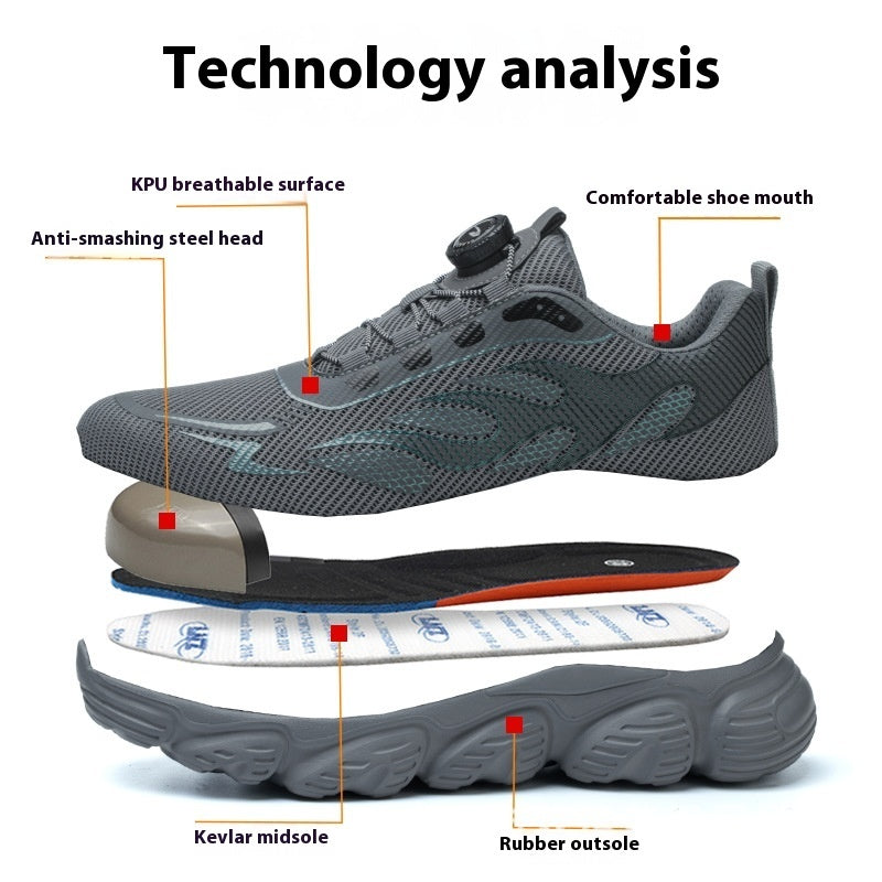 Men's Breathable Mesh Labor Protection Shoes